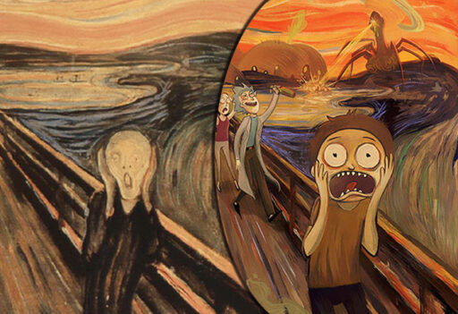 Estas pinturas clásicas se combinaron con personajes animados